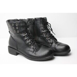 Seven 7 Jackie Boot Womens sz 11 Black Leather 90's Y2K Moto Riding